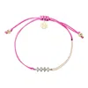Adriana Pappas Designs Women's Cz Crystal Bar Bracelet On Colored Cord - Hot Pink In Pink