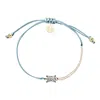 Adriana Pappas Designs Women's Cz Emerald Cut Bracelet On Colored Cord - Bluebell In Blue