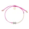 Adriana Pappas Designs Women's Cz Emerald Cut Bracelet On Colored Cord - Hot Pink In Pink