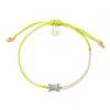 Adriana Pappas Designs Women's Cz Emerald Cut Bracelet On Colored Cord - Neon Yellow In Yellow