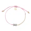 Adriana Pappas Designs Women's Cz Emerald Cut Bracelet On Colored Cord - Pink In Pink