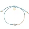 Adriana Pappas Designs Women's Cz Solitaire Bracelet On Colored Cord - Bluebell In Blue