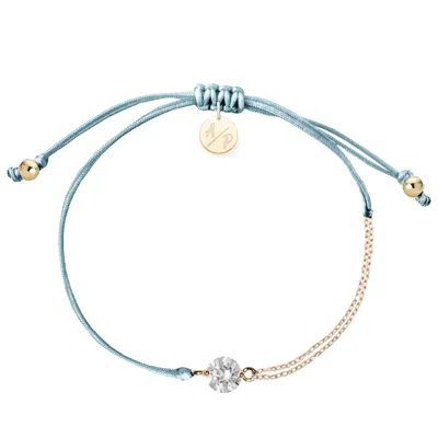 Adriana Pappas Designs Women's Cz Solitaire Bracelet On Colored Cord - Bluebell