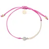 Adriana Pappas Designs Women's Cz Solitaire Bracelet On Colored Cord - Hot Pink In Pink