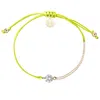 Adriana Pappas Designs Women's Cz Solitaire Bracelet On Colored Cord - Neon Yellow In Yellow