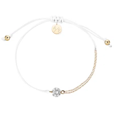 Adriana Pappas Designs Women's Cz Solitaire Bracelet On Colored Cord - White
