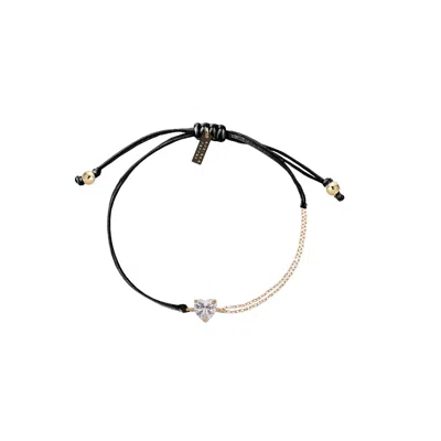 Adriana Pappas Designs Women's Dainty Cz Heart Bracelet In Yellow
