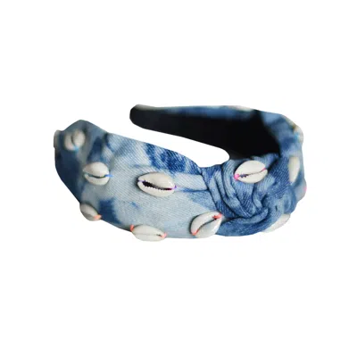 Adriana Pappas Designs Women's Denim Confetti Headband - Rainbow In Blue