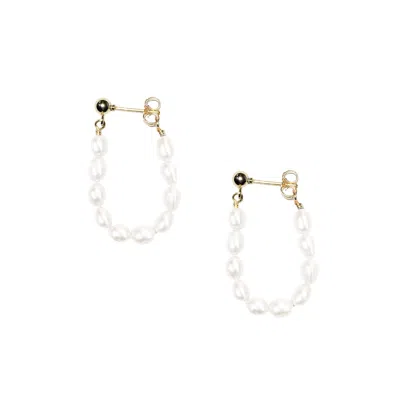 Adriana Pappas Designs Women's Floating Pearl Studs - White