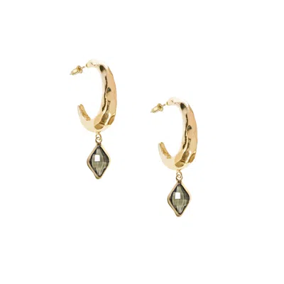 Adriana Pappas Designs Women's Glitzy Drip Hoops - Grey In Gray