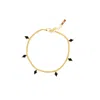 Adriana Pappas Designs Women's Gold / Black Crystal Kite Bracelet- Black In Multi