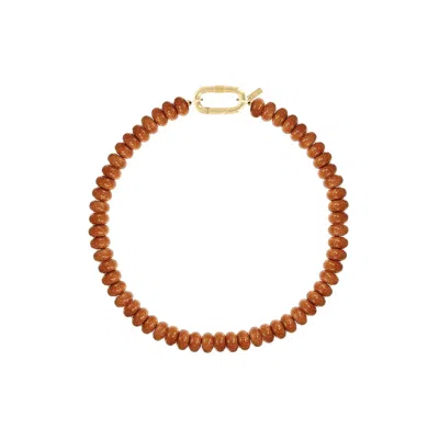 Adriana Pappas Designs Women's Gold / Brown Goldstone Necklace In Multi