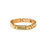 Adriana Pappas Designs Women's Gold / Green Watch Band Bracelet - Green Crystal In Multi