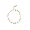 Adriana Pappas Designs Women's Gold / Pink Gemstone Links Bracelet - Rose Quartz In Multi