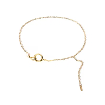 Adriana Pappas Designs Women's Gold Posh Pearl Chain Belt In Gray