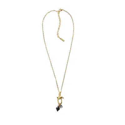Adriana Pappas Designs Women's Gold Selina Drop Necklace - Black