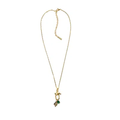 Adriana Pappas Designs Women's Gold Selina Drop Necklace - Emerald
