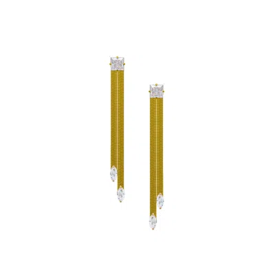 Adriana Pappas Designs Women's Gold Snake Chain Drop Earrings
