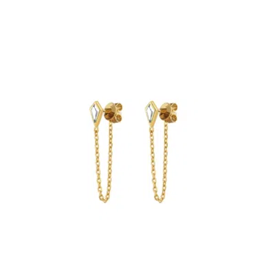 Adriana Pappas Designs Women's Gold / White Crystal Kite Earrings - Clear In Multi