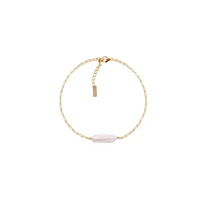 Adriana Pappas Designs Women's Gold / White Dainty Biwa Bracelet In Multi
