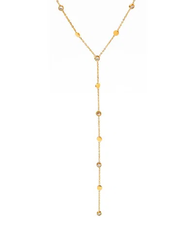 Adriana Pappas Designs Women's Gold / White Golddust Lariat Clear In Multi