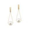 Adriana Pappas Designs Women's Gold / White Mega Pearls Earrings In Multi