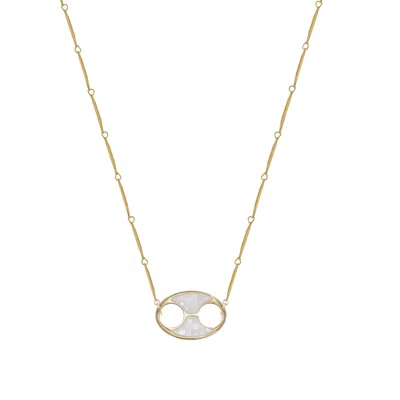 Adriana Pappas Designs Women's Gold / White Mini Disco Necklace - White In Multi