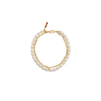 Adriana Pappas Designs Women's Gold / White Paris Vibes Bracelet In Multi