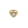 Adriana Pappas Designs Women's Gold / White Teardrop Ring - White In Multi