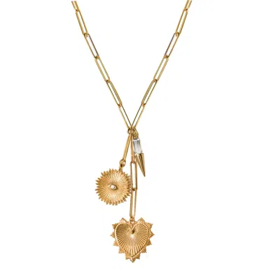 Adriana Pappas Designs Women's Golden Rays Drop Necklace