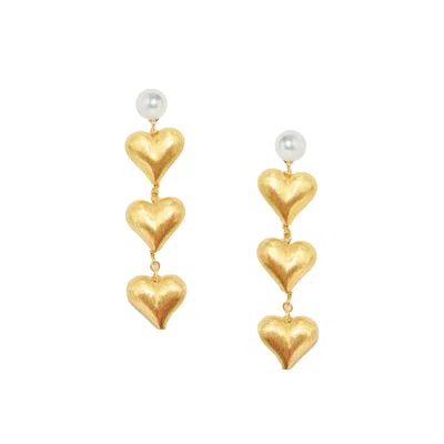 Adriana Pappas Designs Women's Heart Of Gold Earrings In Yellow