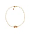 Adriana Pappas Designs Women's Heishi Gold Shell Necklace - White In Multi