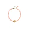 Adriana Pappas Designs Women's Heishi Mini Gold Shell Anklet - Pink In Multi