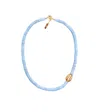 Adriana Pappas Designs Women's Heishi Mini Gold Shell Choker - Blue In Multi