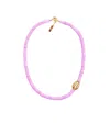 Adriana Pappas Designs Women's Heishi Mini Gold Shell Choker - Lavender In Multi