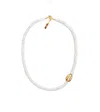Adriana Pappas Designs Women's Heishi Mini Gold Shell Choker - White In Multi