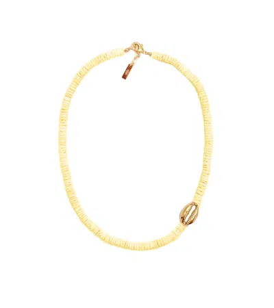 Adriana Pappas Designs Women's Heishi Mini Gold Shell Choker - Yellow