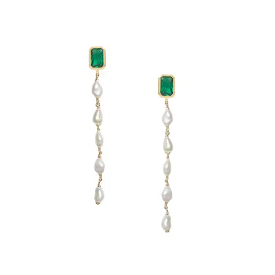 Adriana Pappas Designs Women's Keshi Pearl Drops - Green