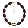 Adriana Pappas Designs Women's Metal Shell Accent Choker Shiny Brown - Gold Filled In Brown