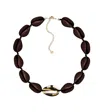 Adriana Pappas Designs Women's Metal Shell Accent Choker Shiny Brown - Gold Plated In Brown