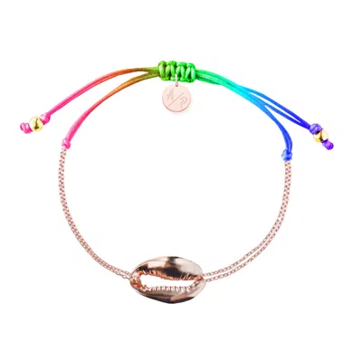 Adriana Pappas Designs Women's Mini Metal Shell Chain Bracelet - Multicolour In Yellow