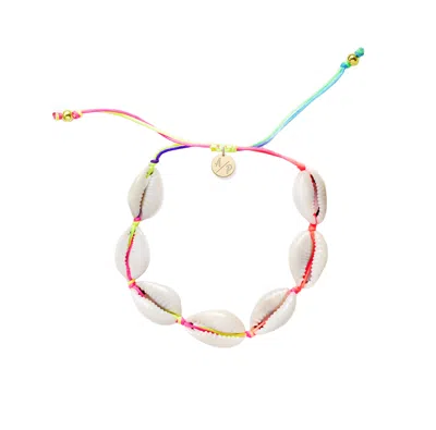 Adriana Pappas Designs Women's Mini Natural Shell Bracelet On Colored Cord - Black