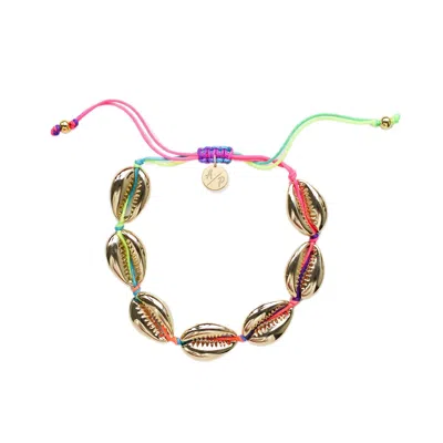 Adriana Pappas Designs Women's Mini Shells Bracelet Rainbow - Gold Plated In Yellow