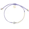 Adriana Pappas Designs Women's Orange Cz Solitaire Bracelet On Colored Cord - Lavender In Orange