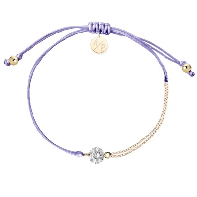 Adriana Pappas Designs Women's Orange Cz Solitaire Bracelet On Colored Cord - Lavender