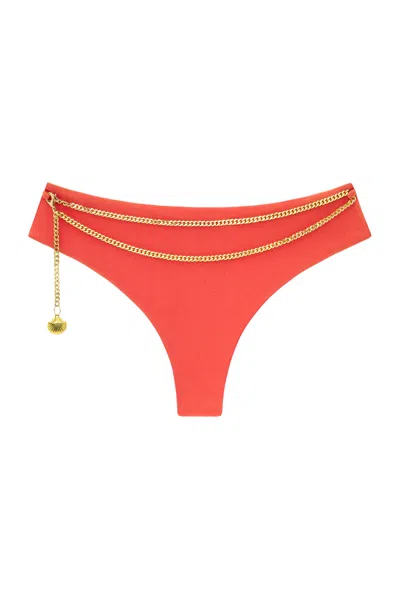 Adriana Pappas Designs Women's Orange Riviera Bottoms With Chain - Coral Quartz