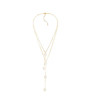 Adriana Pappas Designs Women's Pearl Satellite Lariat In Yellow