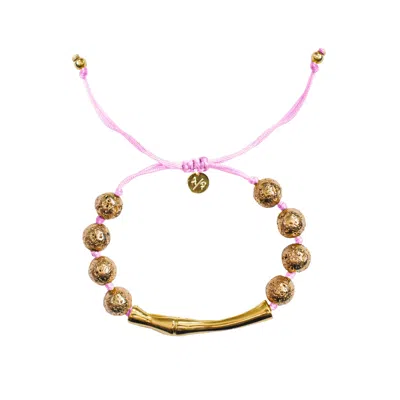 Adriana Pappas Designs Women's Pink Haven Bracelet On Colored Cord - Orchid