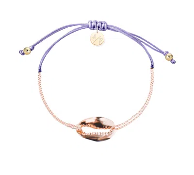 Adriana Pappas Designs Women's Pink / Purple Mini Metal Shell Chain Bracelet - Pink & Purple