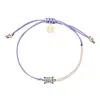 Adriana Pappas Designs Women's Purple Cz Emerald Cut Bracelet On Colored Cord - Lavender In Purple